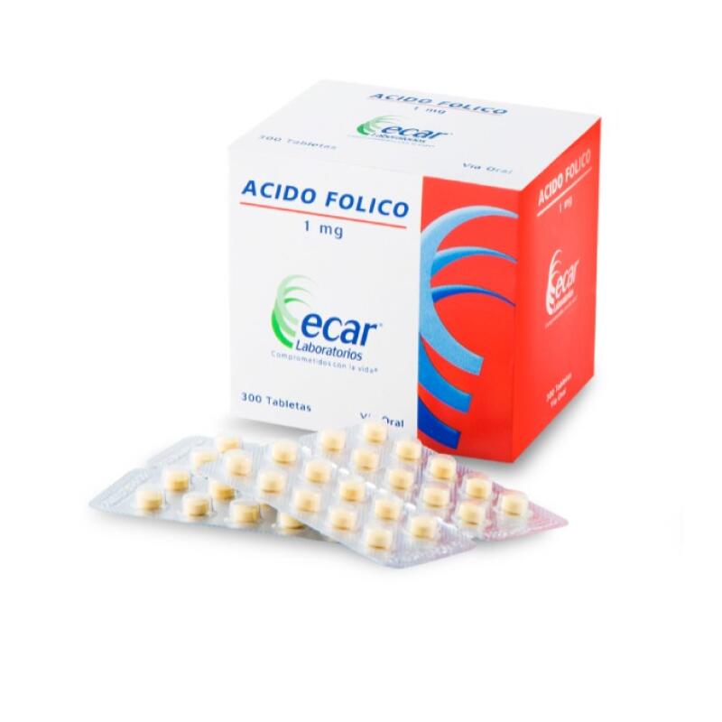 Ácido Fólico 1 mg (300 tabletas)